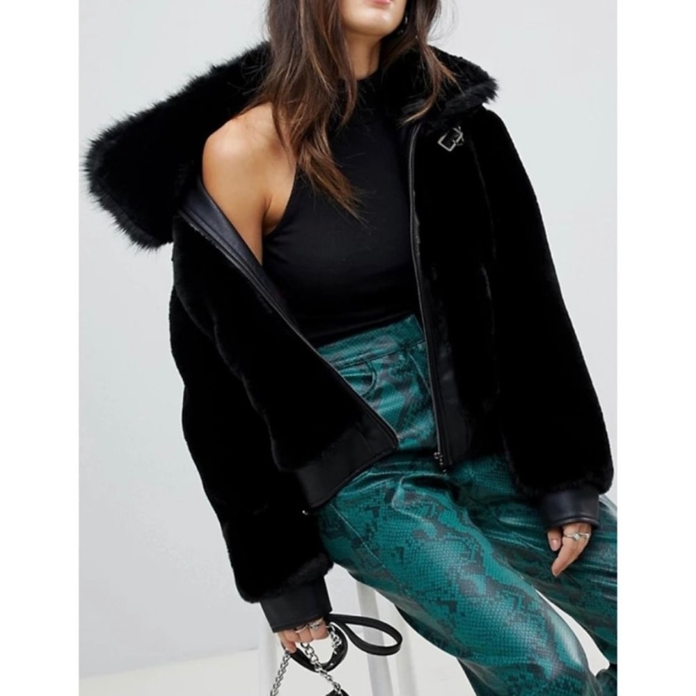 BLANKNYC Black Noise Faux Fur Jacket